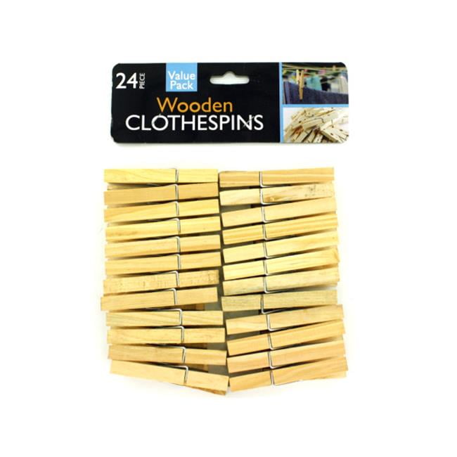 Bulk Buys HW03924 Wooden Clothespins Pack of 24
