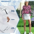 thumbnail image 6 of Yuyamidu Heart Golf Top for Women Golf Shirts Pink Leopard Print Long Sleeve Collared Tennis Shirt Comfy Quarter Zip Activewear Size XS, 6 of 8