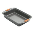 thumbnail image 5 of Rachael Ray 9 x 13-Inch Nonstick Bakeware Rectangle Cake Pan, Gray with Orange Handles, 5 of 7
