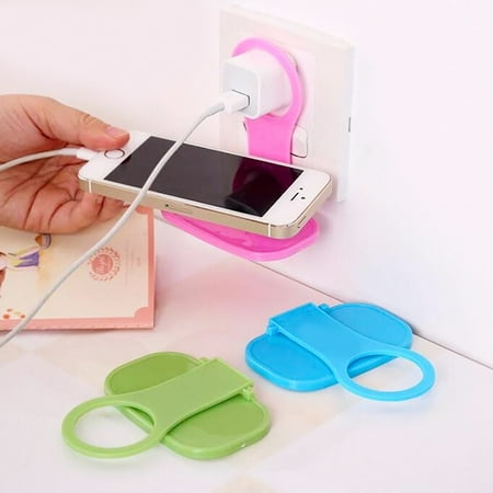 - 2Pcs Foldable Cell Phone Wall Charger Hanger Cradle Universal