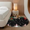 thumbnail image 3 of Round Area Rugs Collection 6 Ft, Christmas Black Non-Slip Residential Carpet, Winter Snowman Xmas Pine Branch Cardinal Bird Indoor Crawling Mats Runner Rugs for Living Room/Dining Room/Bedroom, 3 of 8