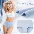thumbnail image 6 of Womens Cotton High Waisted Underwear Full Coverage Panties Ladies Briefs Light Blue 3XL, 6 of 7