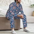 thumbnail image 7 of Uemuo Rose Flowers Pattern 2-Piece Loungewear Set - Men’s Soft Sleepwear, Cozy Winter PJs, Comfy Sleep Set-Large, 7 of 7