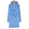 thumbnail image 5 of Hunpta Sleepwear Long Bathrobes for Men, Solid Color Men's Autumn Winter Plush Pure Color with Pockets Hats Warmth Home Clothing Bathrobe, Robes for Men Blue, 5 of 8