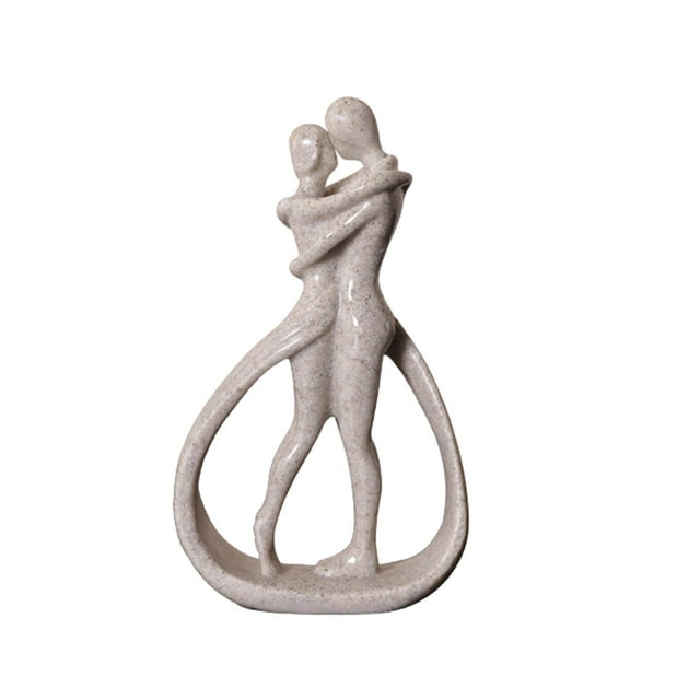 Estatua de pareja abrazándose para el hogar, colección de figuras de pareja de escritorio, estatua de amantes abrazados Color arenisca