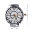 thumbnail image 3 of 1 reloj de dedo elegante con minianillo de cuarzo, joyería para hombres y mujeres (plata), 3 of 5