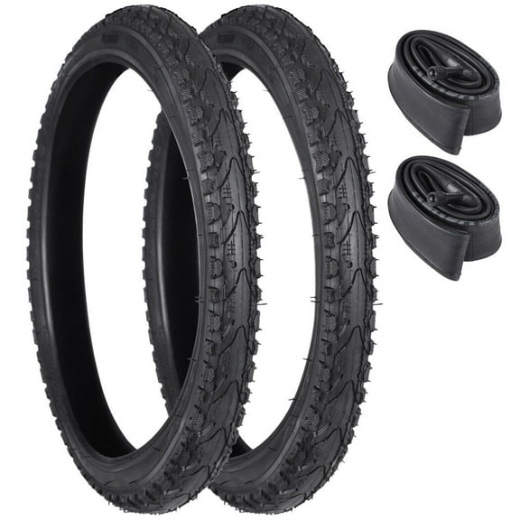 2Pcs Road Bike Tires with Bike Tubes, Bicycle Tires with Valve and Rim Strips Compatible with 16 X 1.75 / 47-305 Bike Tires and Tubes for Replacement