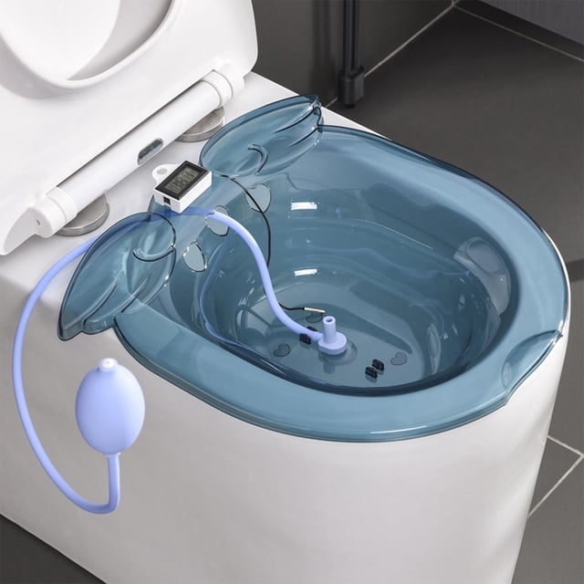 Asiento de inodoro shamjiam Lavabo portátil de plástico colgante para mascotas mujeres embarazadas Pantalla de temperatura azul