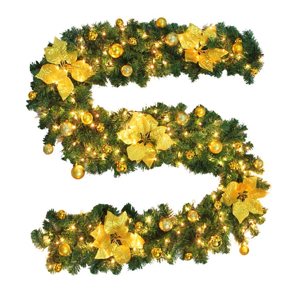 270cm Garland Christmas Illuminated LED Light Flower Ball Decoration