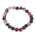 thumbnail image 3 of Pulsera elástica de tortuga marina con cuentas de piedra natural morada para mujer. Joya con dije de piedra para fiestas, festivales o uso diario., 3 of 7
