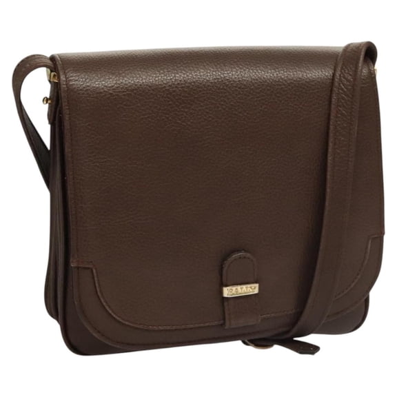Pre-Owned Bally Vintage Shoulder Bag Leather Brown Leather Shoulder Bag Bag