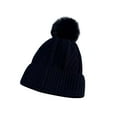 thumbnail image 2 of absanyy Women's Cable Knit Pom Pom Beanie - Warm Polyester, Black, One Size Fits Most for Winter & Outdoor, 2 of 3