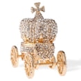 thumbnail image 3 of Hand Painted Royal Crown Carriage Ornament/Trinket Box Embellished with 24K Gold and High Quality Crystals by Matashi, 3 of 5