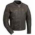 thumbnail image 3 of First Mfg Co - Commuter - Men's Motorcycle Biker Riding Brown Leather Jacket - 4X Large - Action Back Armor Pockets Gussets Thermal Liner Vented, 3 of 4