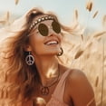 thumbnail image 3 of Alaiyaky 6Pcs 60s 70s Hippie Costume Set,Fancy Dress Cosplay Accessories with Fringe Vest Vintage Sunglasses Boho Accessories,Women Hippy Fancy Dress for Carnival Halloween Party, 3 of 7
