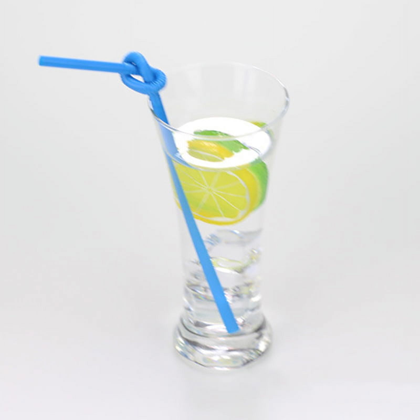 Extra Long Flexible Plastic Drinking Straws Party Bar Drinking Supplies,100 Pcs
