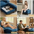thumbnail image 3 of Pingliang Home Sectional Sofa with Storage Ottoman, 3 Seat L Shaped Chenille Couch Sofa for Living Room Apartment Office Home Small Space, 3 of 10