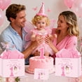 thumbnail image 3 of Fairy 1st Birthday Gift Bag A Little Fairy Gift Bag with Card and Tissue Paper Large Pink First Birthday Wrapping Paper Bag for Girls Newborn Baby Shower First Bday Party Supplies, 3 of 4