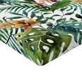 thumbnail image 2 of Ambesonne Leaf Fitted Sheet 2 Pcs Set, Palm Tree Flowers Hibiscus, Queen, Pale Caramel Burgundy, 2 of 3