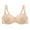 Beige, variant on Curyon Women's Lightly Padded Floral Lace Demi Wide Straps Underwire Balconette Bra,32DDD