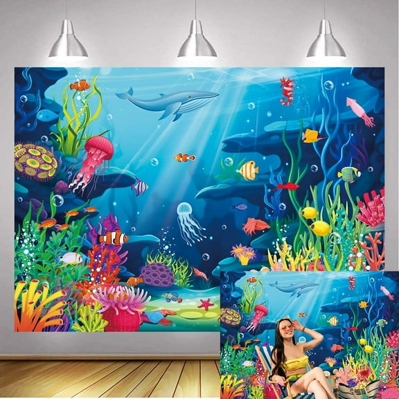 Under The Sea Themed Beautiful Backdrop Underwater Ocean Birthday Baby Shower Photography Background Party Decoration