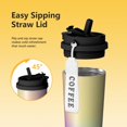 thumbnail image 3 of 18oz Travel Coffee Mug, 316 Stainless Steel Vacuum Insulated Tumbler with 2-in-1 Straw Lid & Strap, Color Gradient Print, 3 of 6