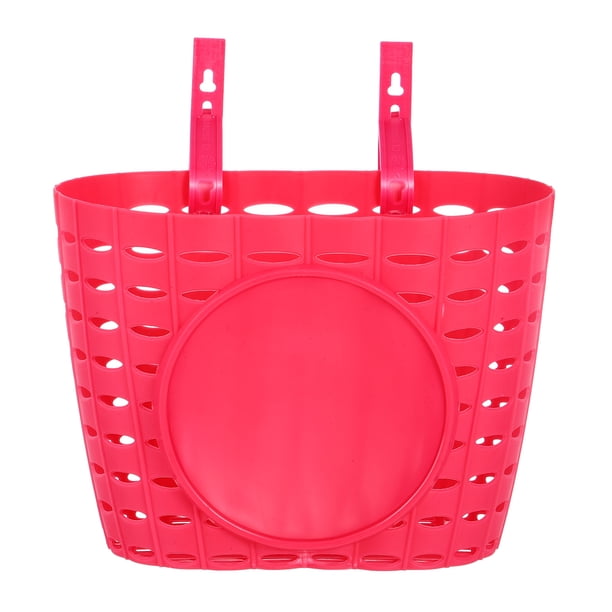 EeaseMX Cesta delantera de plástico para bicicleta infantil BESPORTBLE, contenedor de almacenamiento, portabicicletas (rojo)