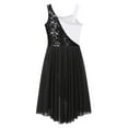thumbnail image 4 of iixpin Girls Camisole Lyrical Ballet Dance Dress Chiffon Skirted Leotard Dress Contemporary Ballroom Dancewear Black 12, 4 of 6