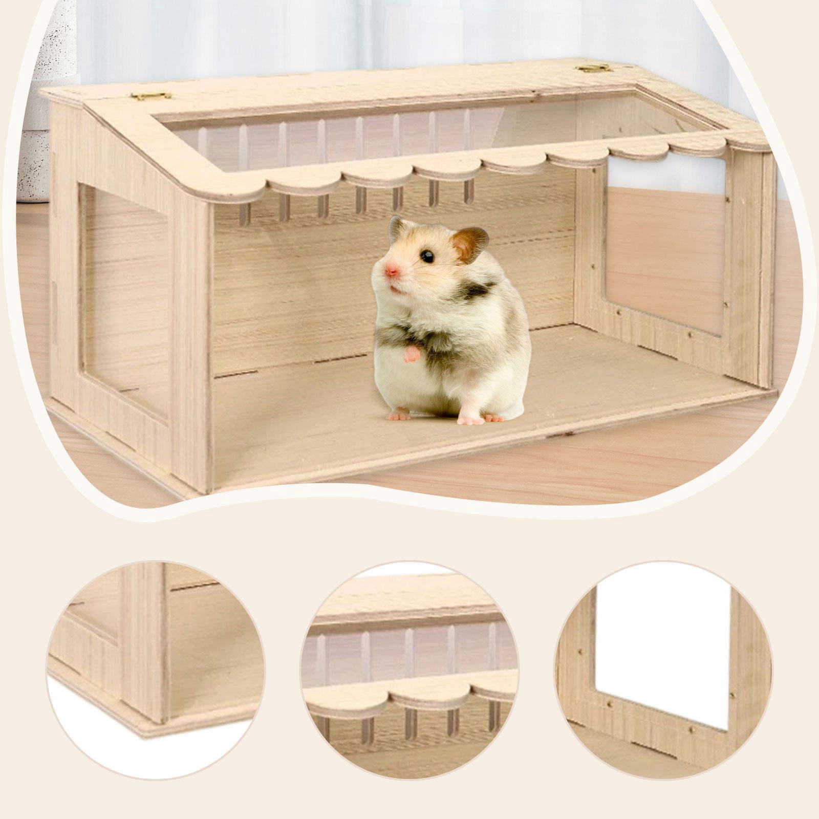 Brooder Box Wooden Hamster Cage Pet Nesting Box Large Breathing Space for Gerbils Quails Small Pets
