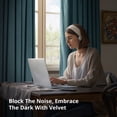 thumbnail image 4 of Half Price Drapes Signature Everglade Teal Grommet Velvet Blackout Curtains (1 Panel), 50WX 84L, 4 of 11