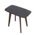 thumbnail image 2 of Bianco Collection Cima 12" x 21" Italian Marble Table in Black and Walnut, 2 of 5