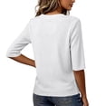 thumbnail image 4 of Qwertyu Sweater for Women Summer 2026 Short Sleeve V Neck Pullover Top Business Casual Knit Fall Clothes White XL, 4 of 5