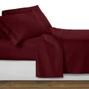 Luxury Bed Sheet Set ! Elegant Comfort Chain Design 1500 Series Egyptian Quality Wrinkle and Fade Resistant 4-Piece Bed Sheet set, Deep Pocket, HypoAllergenic - King, Burgundy