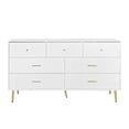 thumbnail image 3 of Kadyn Seven Drawers Large Chest of Drawer Cabinet with Golden Handle and Golden Legs White Color, 3 of 8