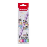 Bruynzeel Fineliner Pen Set, 6-Pen Pastel Colors Set