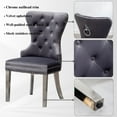 thumbnail image 5 of Roundhill Furniture Vogel 3-Piece Round Dining Set, Pedestal Dining Table with 2 Chairs, Gray, 5 of 14
