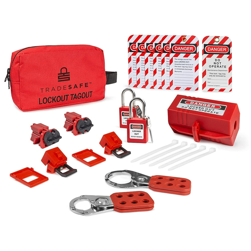 TRADESAFE Electrical Lockout Tagout Kit - Hasps, Clamp on and Universal