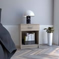 thumbnail image 3 of HomeRoots 22 in. One Drawer Faux Wood Nightstand, Gray, 3 of 7