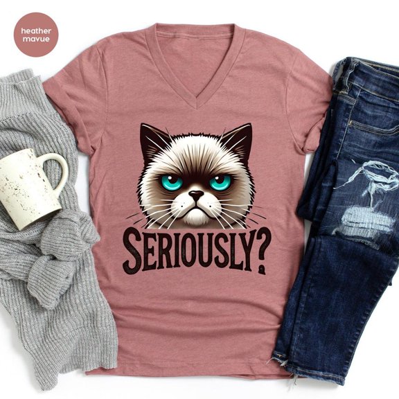 Playful Grumpy Cat Tee - Seriously? Stylish & Edgy All Size S-5Xl