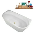 thumbnail image 3 of 58.5" Streamline B-400-153-GLD Soaking Freestanding Tub and Tray With Internal Drain in Polished Gold, 3 of 9