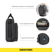 Solo New York Duane Hybrid Briefcase Backpack, Gray, Laptop Tote