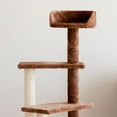 thumbnail image 2 of IRIS Four Tier Plush Cat Tree, Brown/Beige, 2 of 4