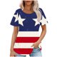 thumbnail image 1 of Fiudx Ofertas Flash Del Día Solo En Línea Tops Estampados Informales de Manga Corta con Cuello Redondo y Estampado Del Día de La Independencia para Mujer, 1 of 5
