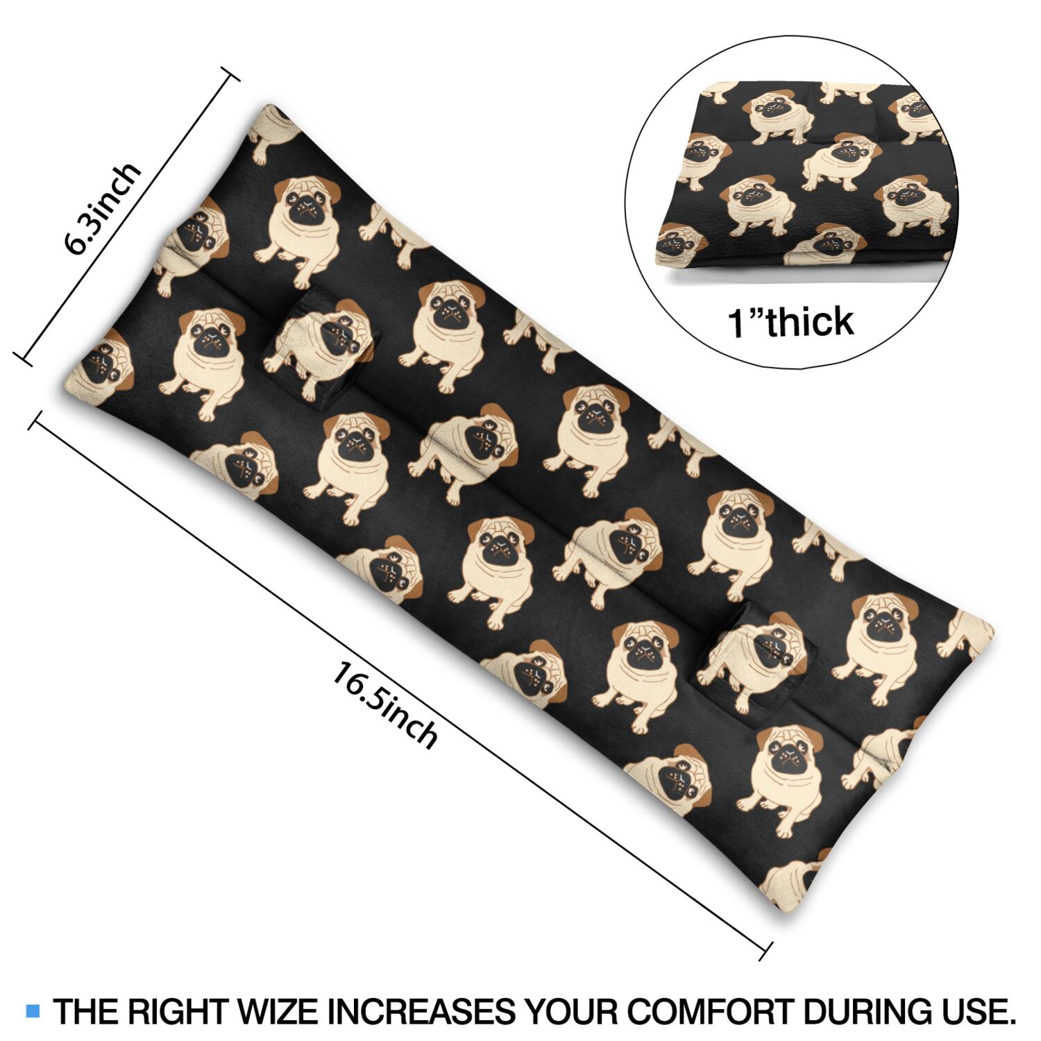 Hand-Drawn Dog Graphic Post Surgery Seatbelt Pillow - Soft Mastectomy Cushion for Car - Heart Surgery Recovery Pillow