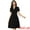 Black, variant on 1950s Retro Vintage Short Sleeve V Neck A-Line Swing Dresses M Black