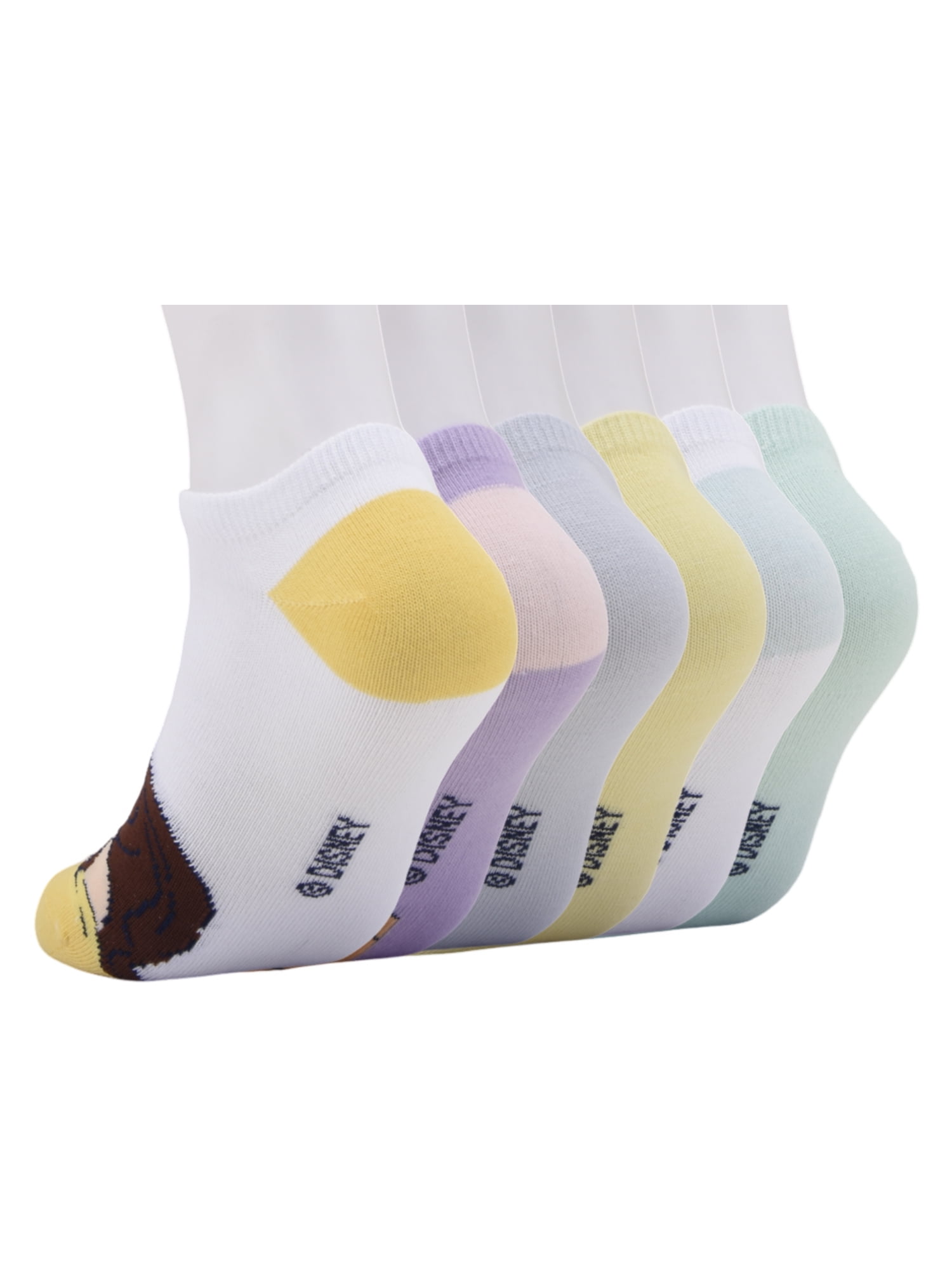 Disney Princess Girls No-Show Socks, 6-pack, Sizes S-L
