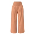 thumbnail image 4 of Pants for Women Work Smocked Elastic Waist Loose Comfy Pajama With Pockets Palazzo Wide Leg Pants, 4 of 4