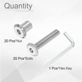 thumbnail image 3 of Uxcell 20Sets M6x30mm Hex Drive Socket Cap Bolt M6*10mm Nuts with M4 Hex Wrench Silver, 3 of 7