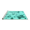 thumbnail image 2 of Ahgly Company Machine Washable Indoor Rectangle Abstract Turquoise Blue Modern Area Rugs, 2' x 4', 2 of 4