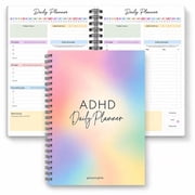 ADHD Daily Planner, Undated A5 Productivity Planner Notebook with Daily Schedule, Priority List, Habit Tracker, Brain Dump & Task Management for Work, School & Home